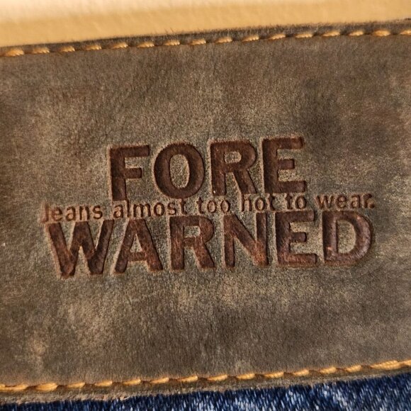 Fore Warned 100% Cotton Super High Rise Wide Leg Mom Jeans Size 12 - Picture 3 of 5